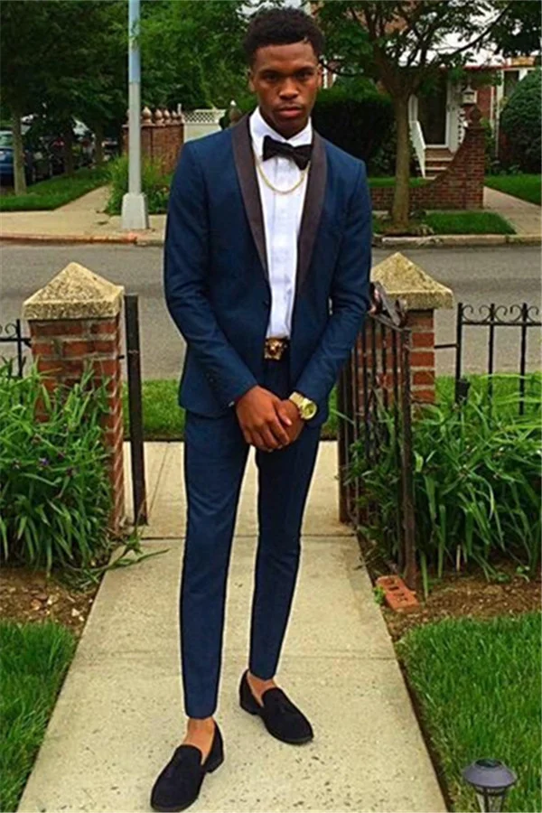 Daisda 2 Pieces Navy Blue Casual Party Prom Suit For Man On Sale