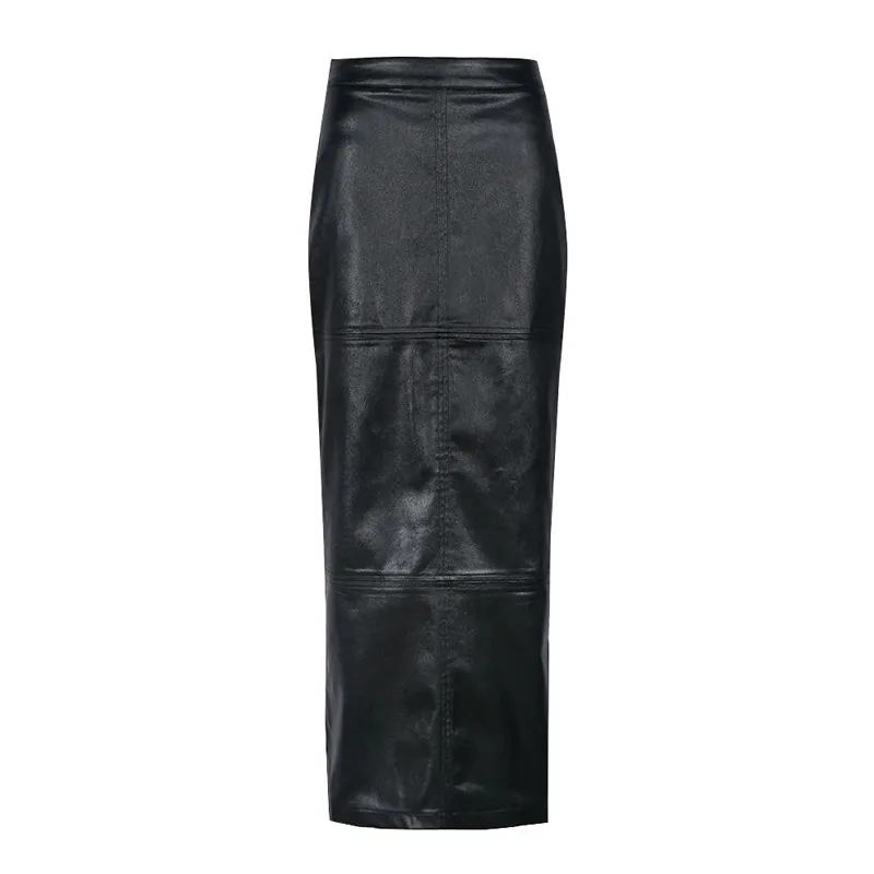 Women's Metallic Silver Midi Pencil Skirt