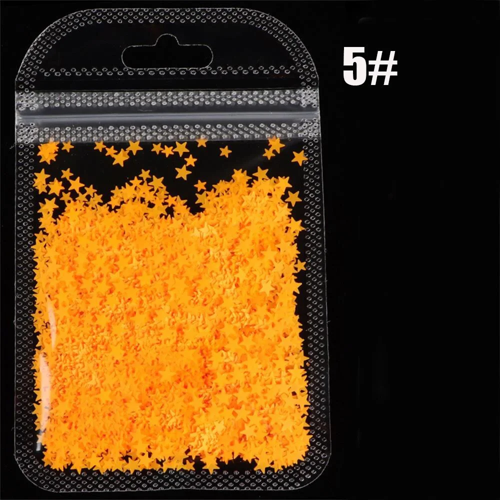 DIY color mixing acrylic gel fashion fluorescence star shape sequins for nails design manicure 3d accesoires nail stickers-Nail Inspo
