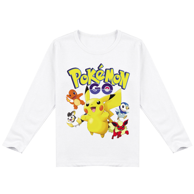 Mayoulove Pikachu Kids Long Sleeve T-Shirt - Cute and Comfy Pokemon Print for Boys and Girls - Perfect for Casual Wear and Playtime - Ideal for Fans of the Iconic Anime Character - Unisex Design for Toddlers and Children-Mayoulove