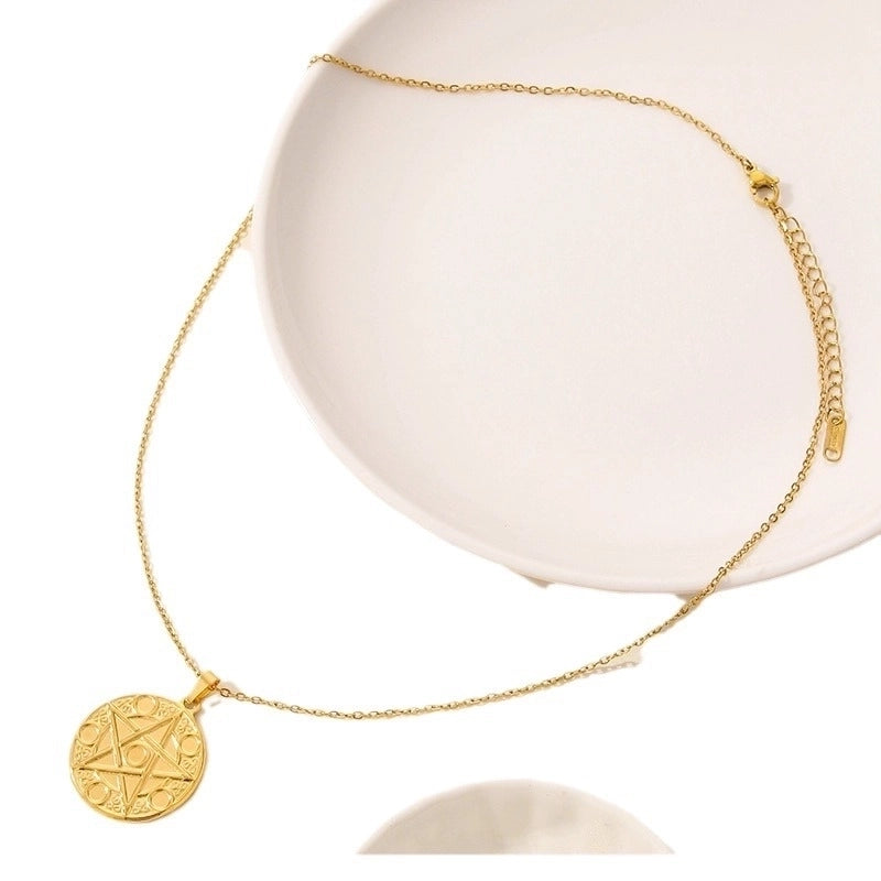304 Stainless Steel Casual Minimalist Plating Sun Star Moon Pendant Necklace