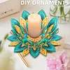 Peinture en diamant en 5D DIY d&eacute;coration de bureau en acrylique, bougeoirs fleurs, brise-lumi&egrave;re, d&eacute;coration de bureau artisanale pour adultes d&eacute;butants (lotus bleu et jaune)