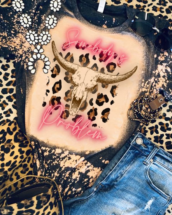 Somebody's Problem Printed bleached shirt
