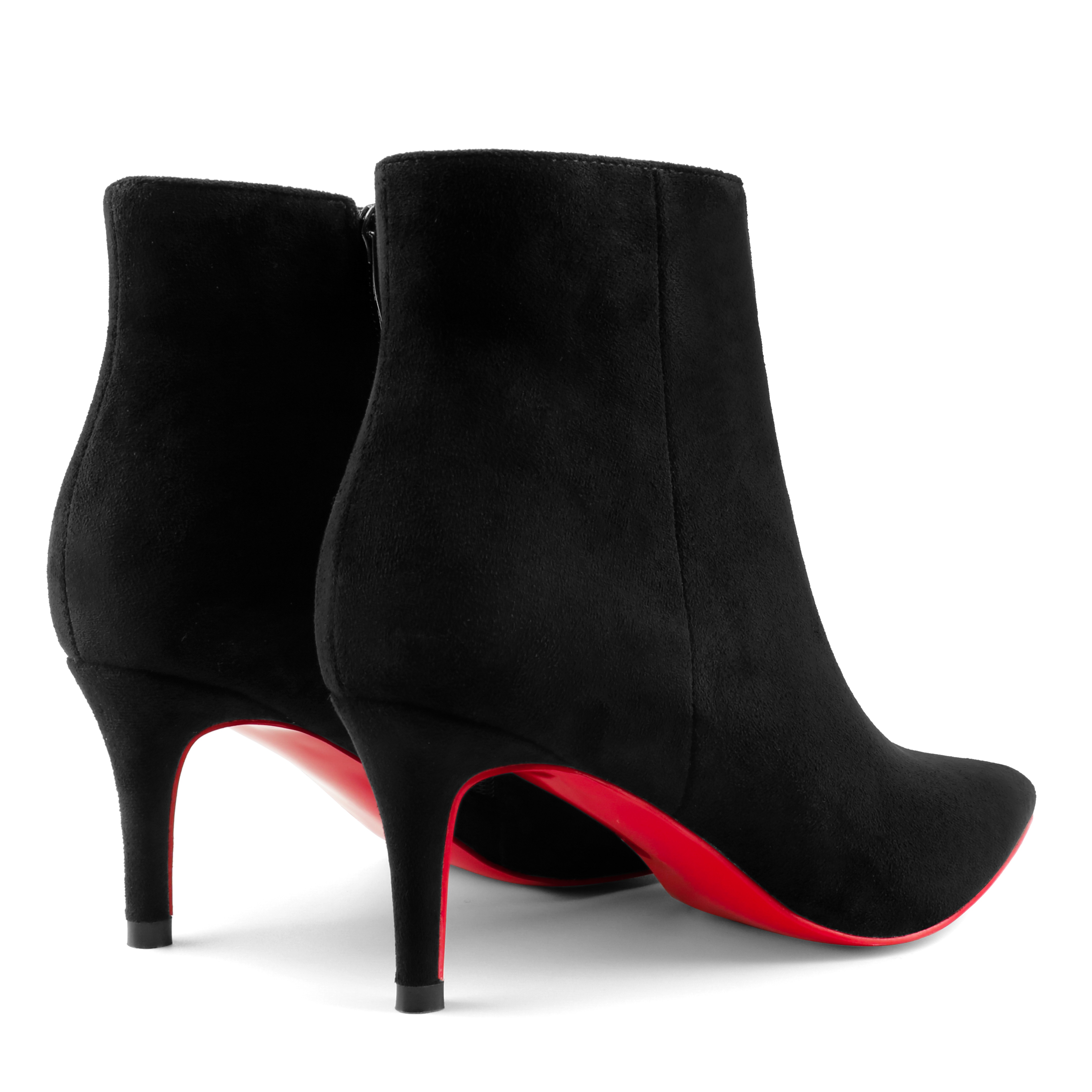 60mm Women's Ankle Boots Closed Pointed Toe Red Bottom Stilettos Booties-vocosishoes
