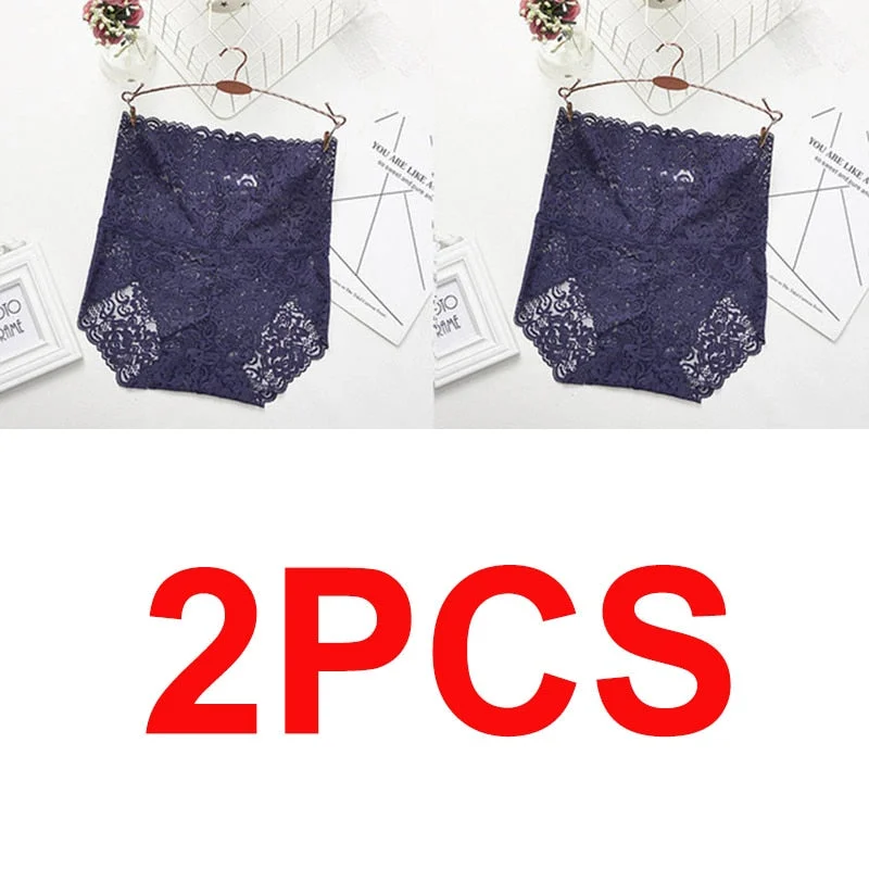 M-XXXL Women High Waist Lace Panties Sexy Underwear Women  Floral Transparent Lingerie Female Briefs Underpants Plus Size Pantys