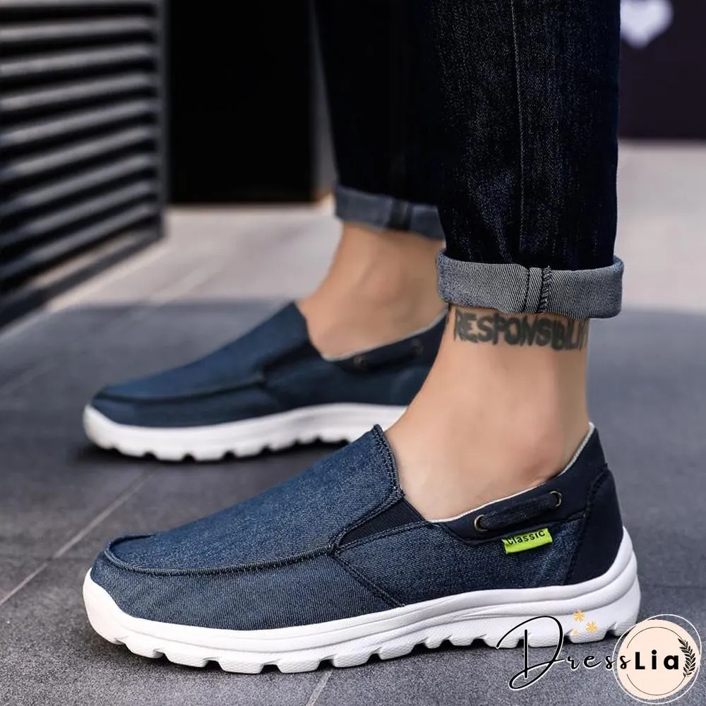 Men Canvas Casual Breathable Footwear Plus size Flat Shoes