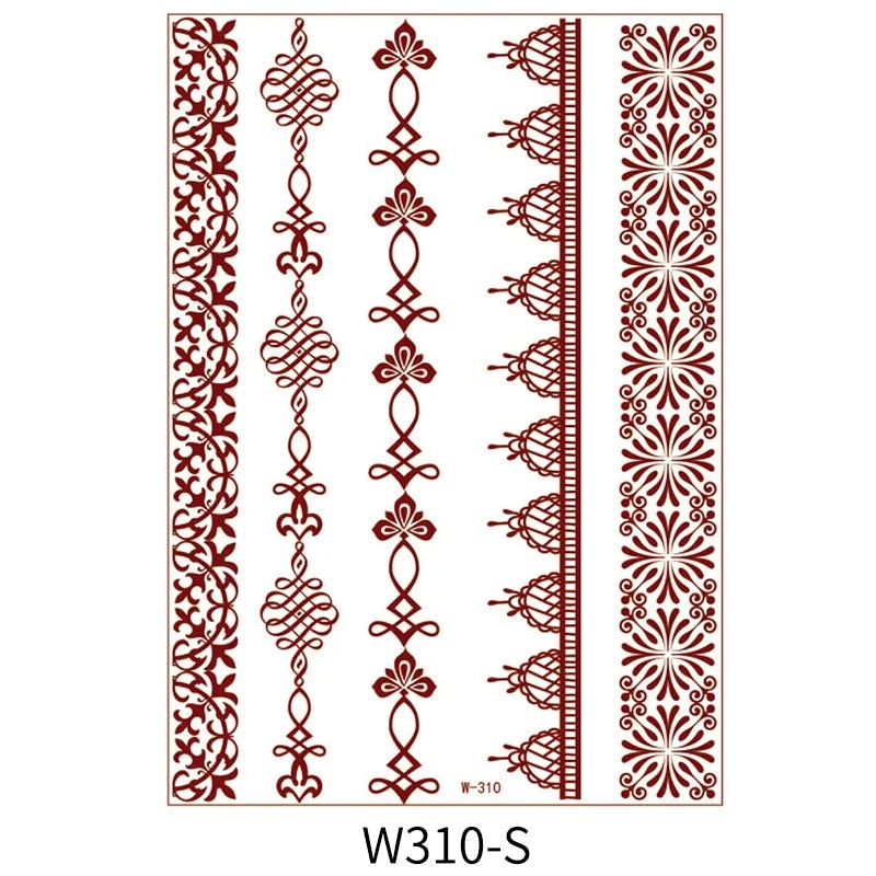 Waterproof Temporary Tattoo Sticker Chest Lace Henna Mandala wedding Flash Tattoos Flower Body Art Arm Fake Tatoo Women Men