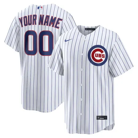Youth Chicago Cubs Nike White Home Replica Custom Jersey