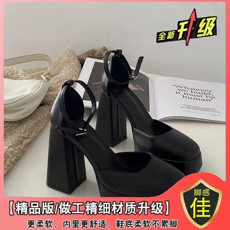 Breakj Breakj Heel Barbie Shoes Pine Cream Sole Coarse Heel Fairy White Mary Treasure Shoes Small 12Cm Wedding Artifact Wedding Shoes