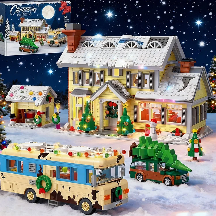 4 in 1 Christmas Vacation Holiday House Building Set