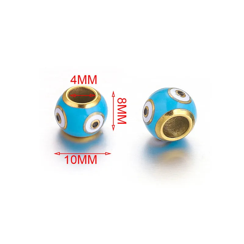 5 PCS/Package 10*8mm Hole 4~4.9mm 304 Stainless Steel Eye Flower Beads