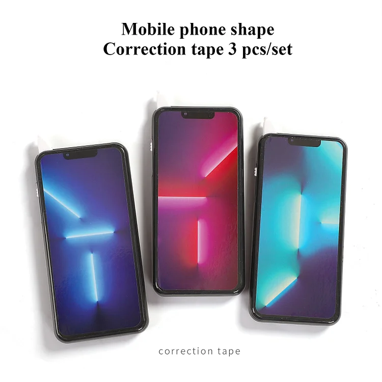 Journalsay 3 Pcs/set 5mm*12m Strong Coverage Large Capacity Mobile Phone  Shape Correction Tape
