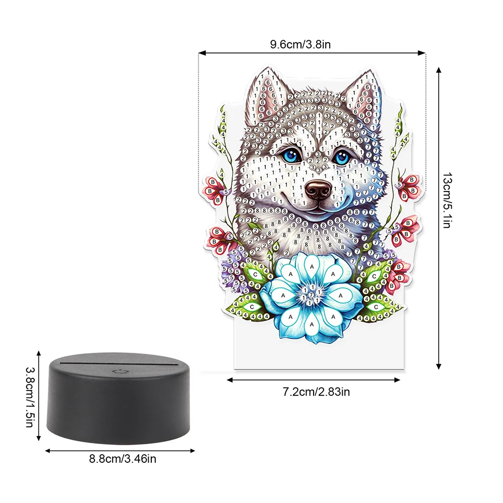 DIY Wolf Diamond Painting LED Lamp Diamond Painting Night Light