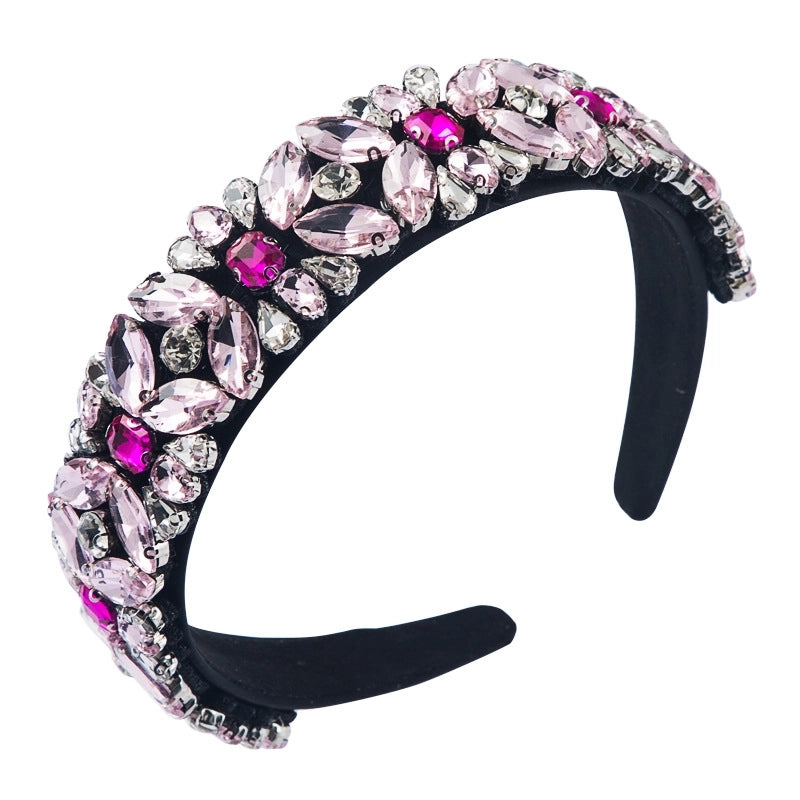 Women’s Casual Vacation Classic Style Color Block Alloy Rhinestone Glass Inlay Rhinestones Hair Band