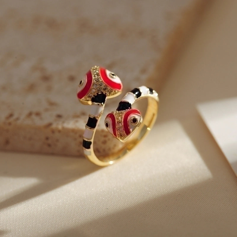 Minimalist Classic Style Color Block Copper Plating Gold Plated Rings