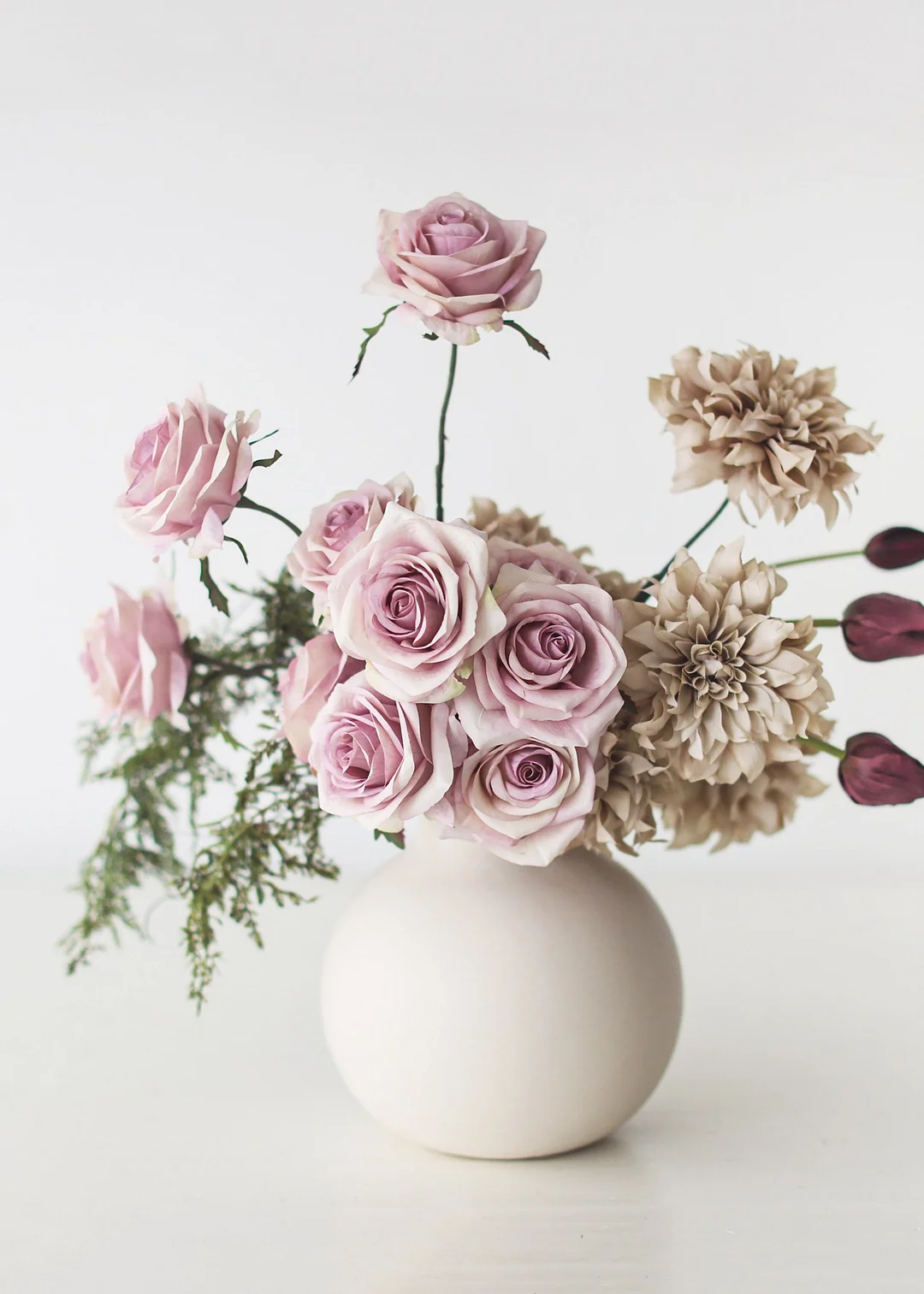 Smoky Lavender Fake Rose - 21.5"