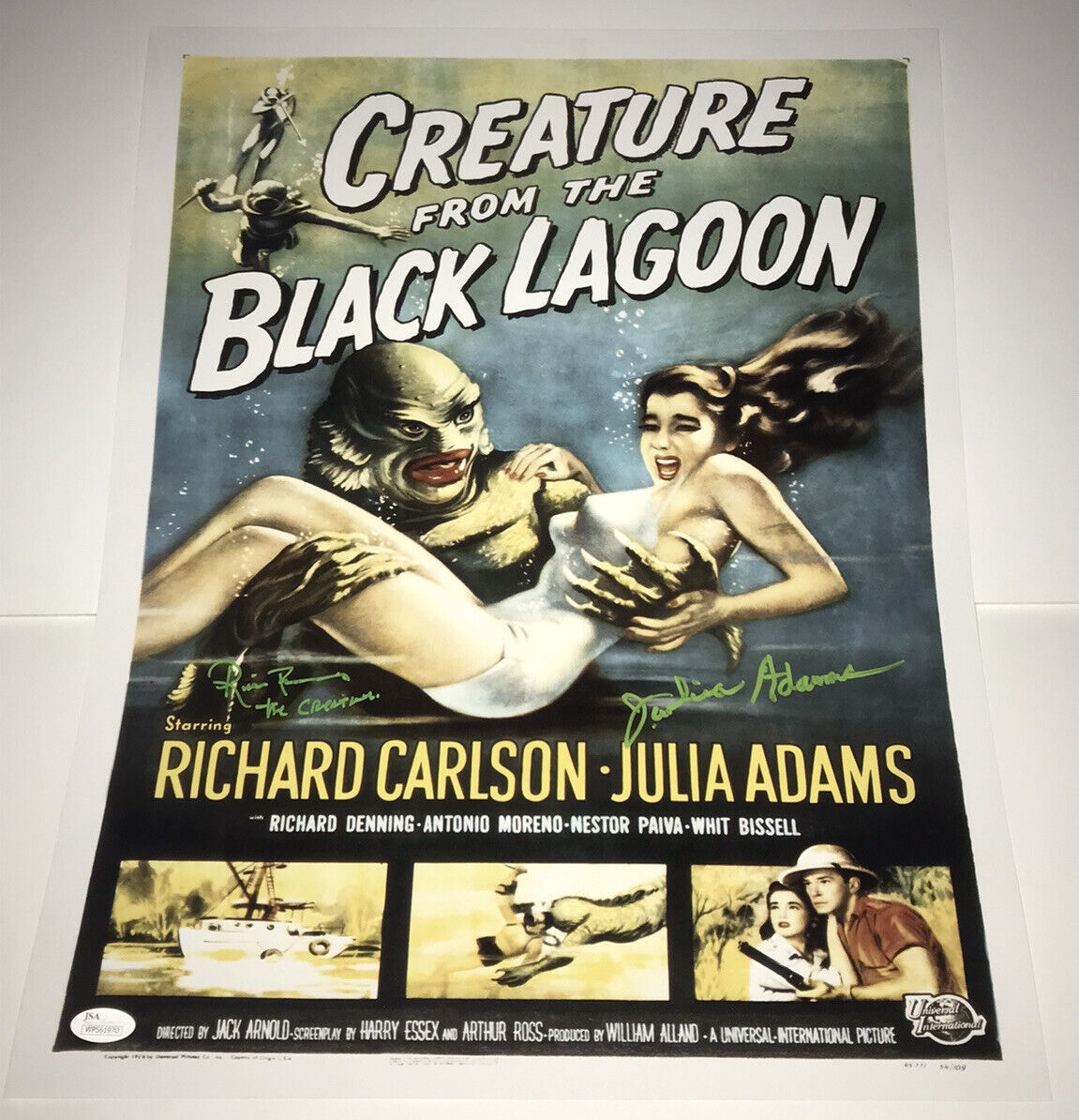 RICOU BROWNING & JULIA ADAMS Creature Black Lagoon 16x20 Photo Poster painting Signed JSA COA WP