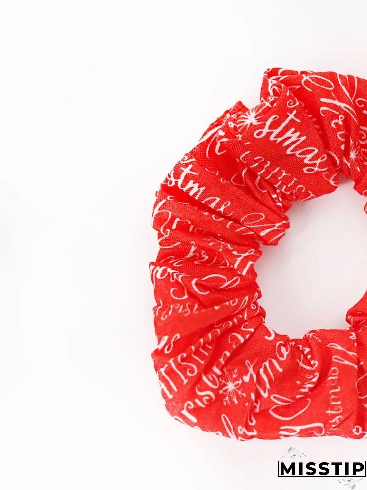 Christmas Letter Pattern Scrunchie