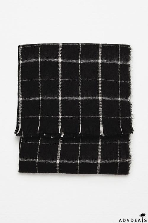 Tassels Plaid Scarf