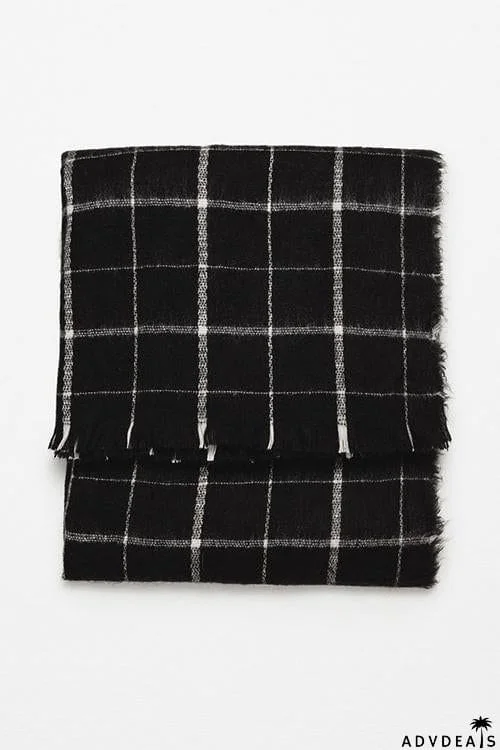 Tassels Plaid Scarf
