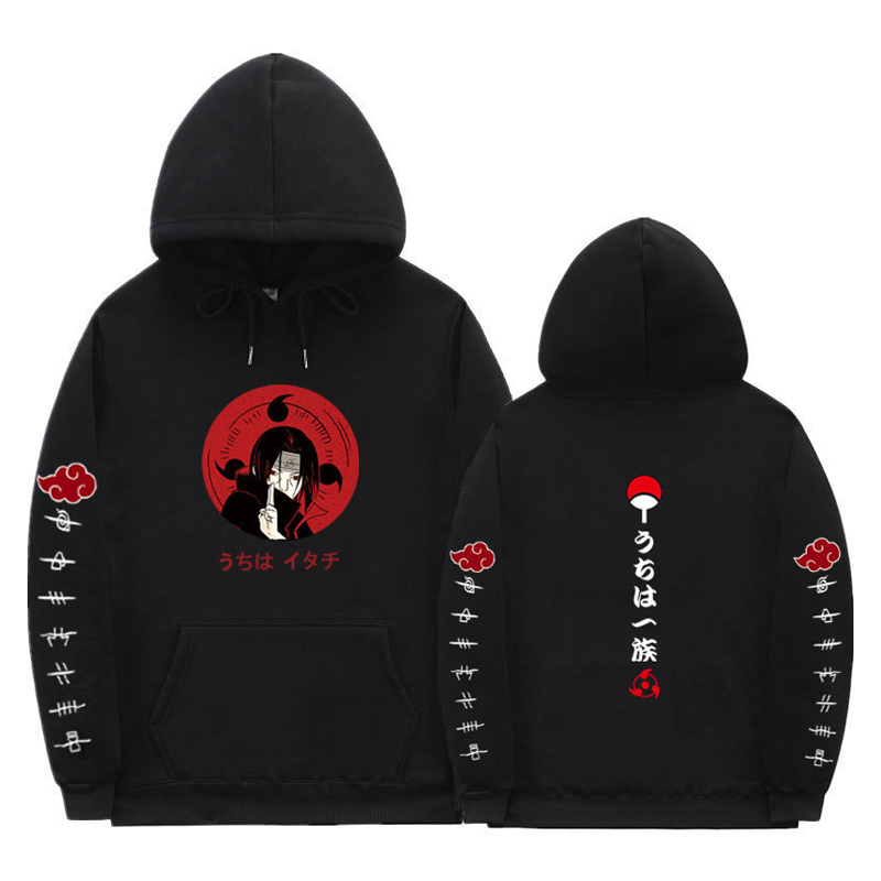 Naruto Akatsuki Uchiha Itachi Printed Washed Men's Hoodie