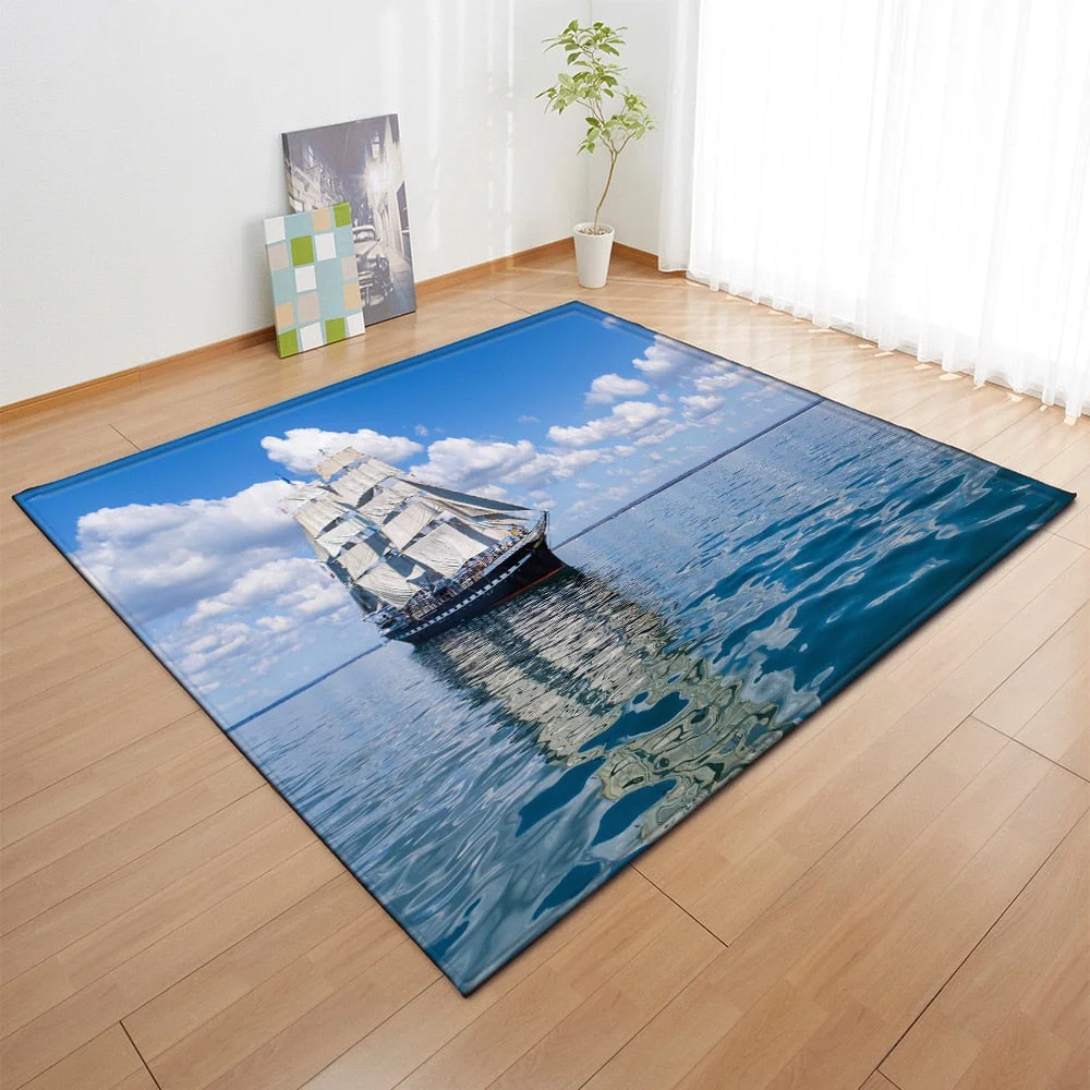 Carpets For Living Room Bedroom Decoration Bedside Mat Home Landscape Pattern Hallway Balcony Children Anti-Slip Floor Large Rug