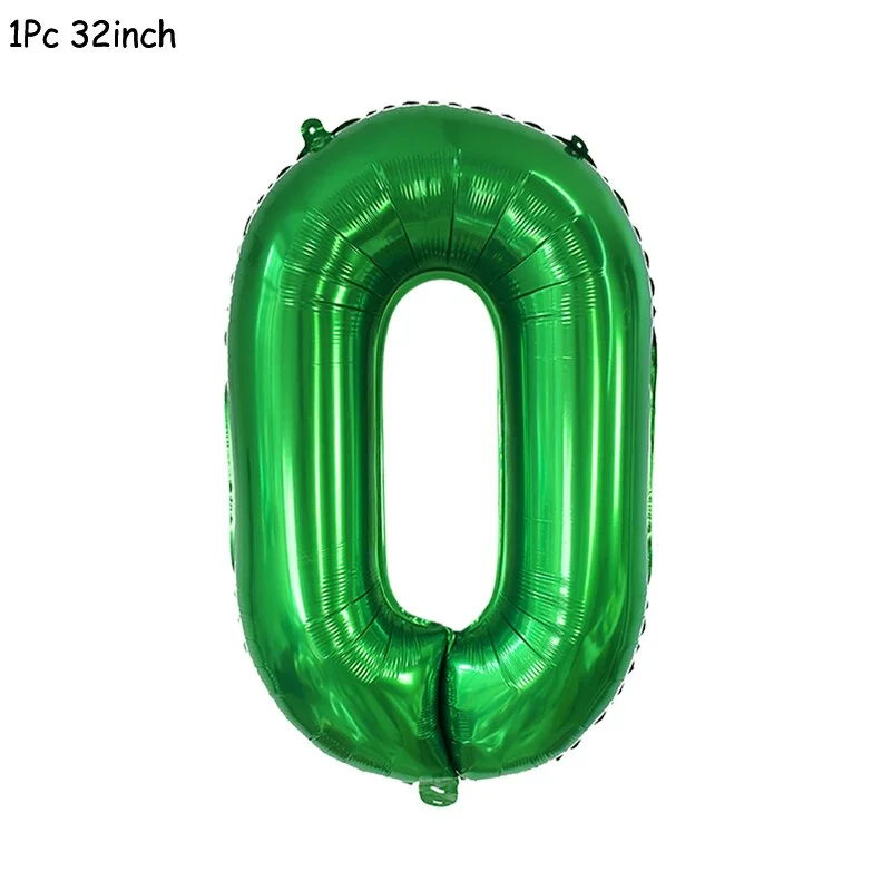 11Pcs Green Foil Number Balloons Dinosaur Latex Balloon Kids Jungle Theme Birthday Safari Forest Party Decorations Baby Shower