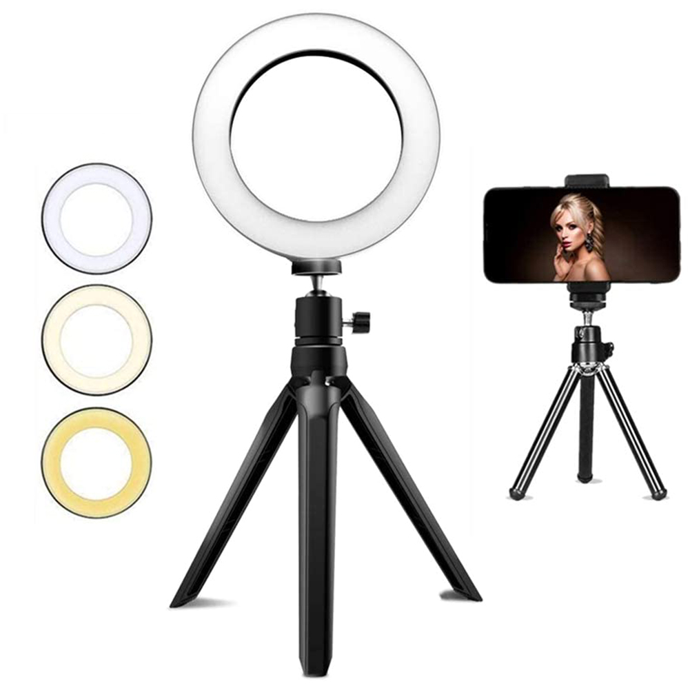 

8 inch USB LED Selfie Ring Light Live Studio Video Lamp with Stand Tripod, 501 Original