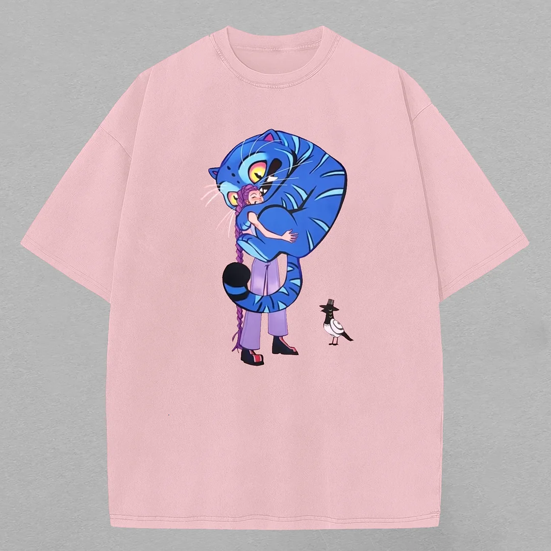 The Tiger In Kpop Demon Hunters Printed Oversized Unisex T-shirts