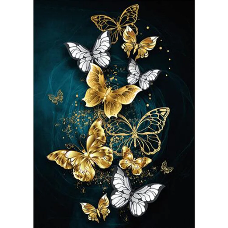 Butterfly Round Full Drill Diamond Painting 30X40CM(Canvas) gbfke