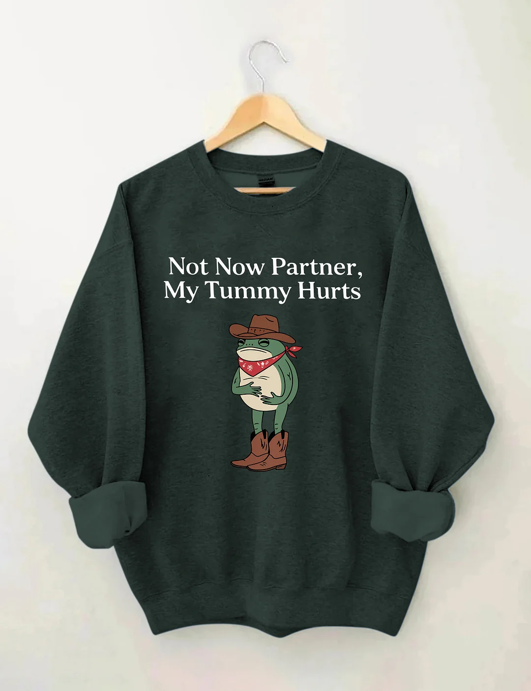 Not Now Partner My Tummy Hurts Sweatshirt