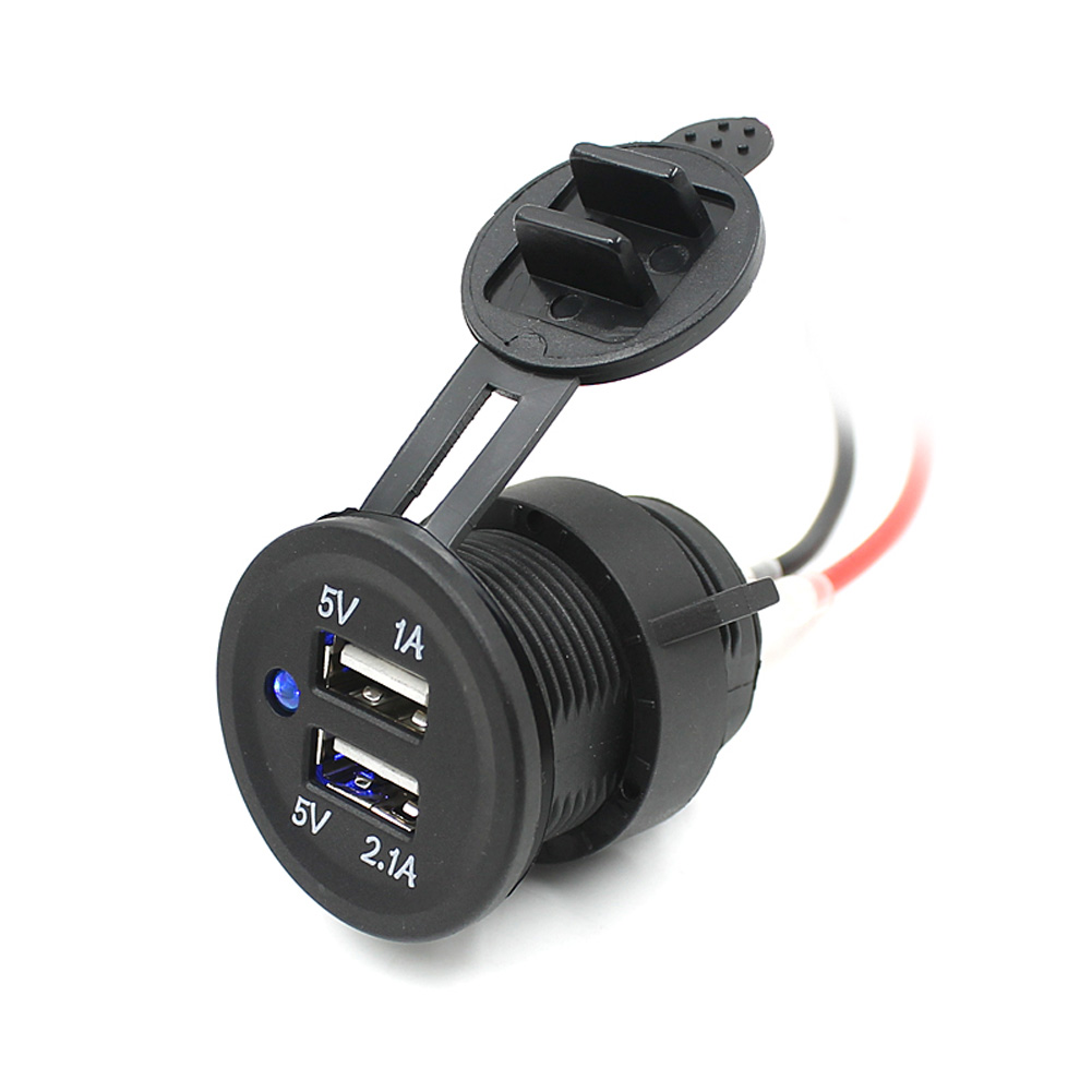 

Newest Portable 12V Car Motorcycle Power Adapter Dual USB Mobile Charger, 501 Original