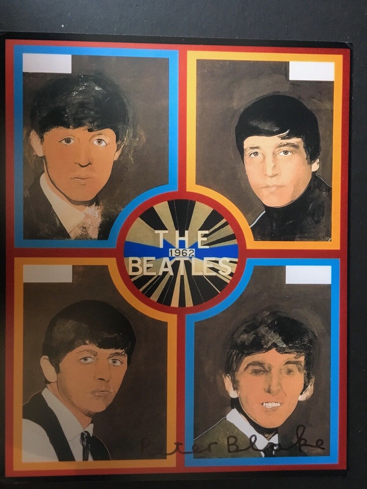 PETER BLAKE - EXTRAORDINARY ARTIST - THE BEATLES COVERS - EXCELLENT SIGNED Photo Poster painting