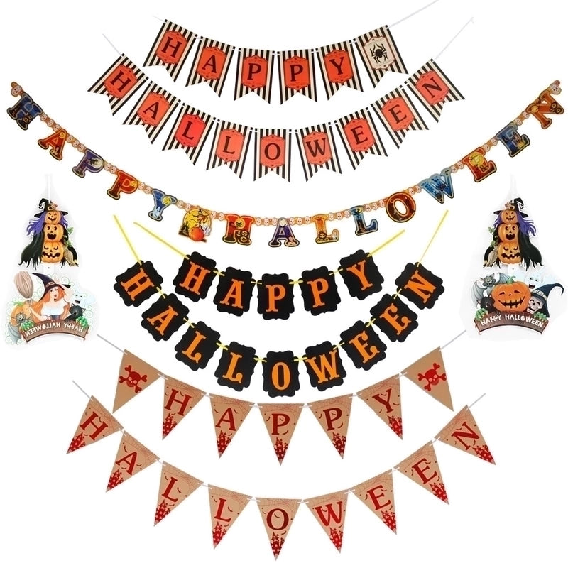 Halloween Letter Stripe Party Flag Party Supplies Decorations