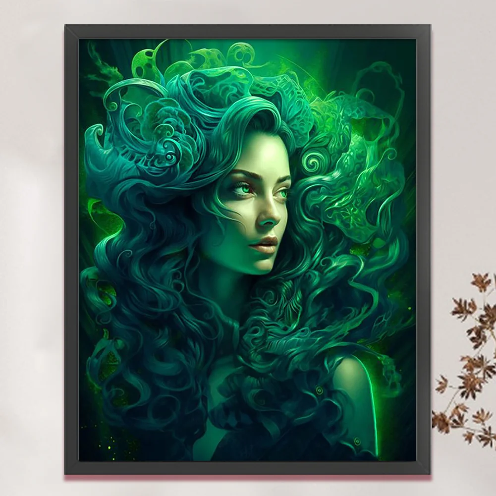 11CT Full Stamped Cross Stitch - Girl(Canvas|50*60CM)