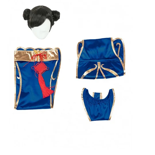 [Wetrose] In Stock Chunli Sexy Cosplay Costume Street Fighter V 6 5 Chun-Li Chun Li Set Chinese Style Lingrie Halloween Party Wig