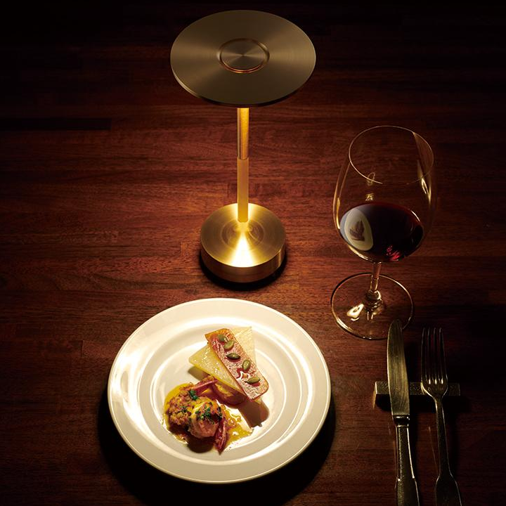 Metallic Cordless Table Lamp Dimmable & Rechargeable Waterproof Desk