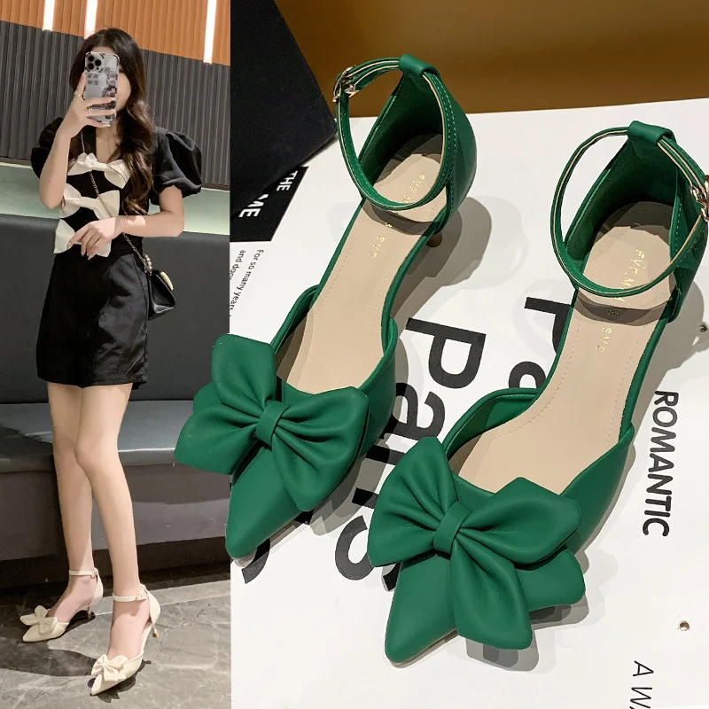 Tanguoant Tanguoant Heel Shoes Spring 2023 New High Heels With A Bow