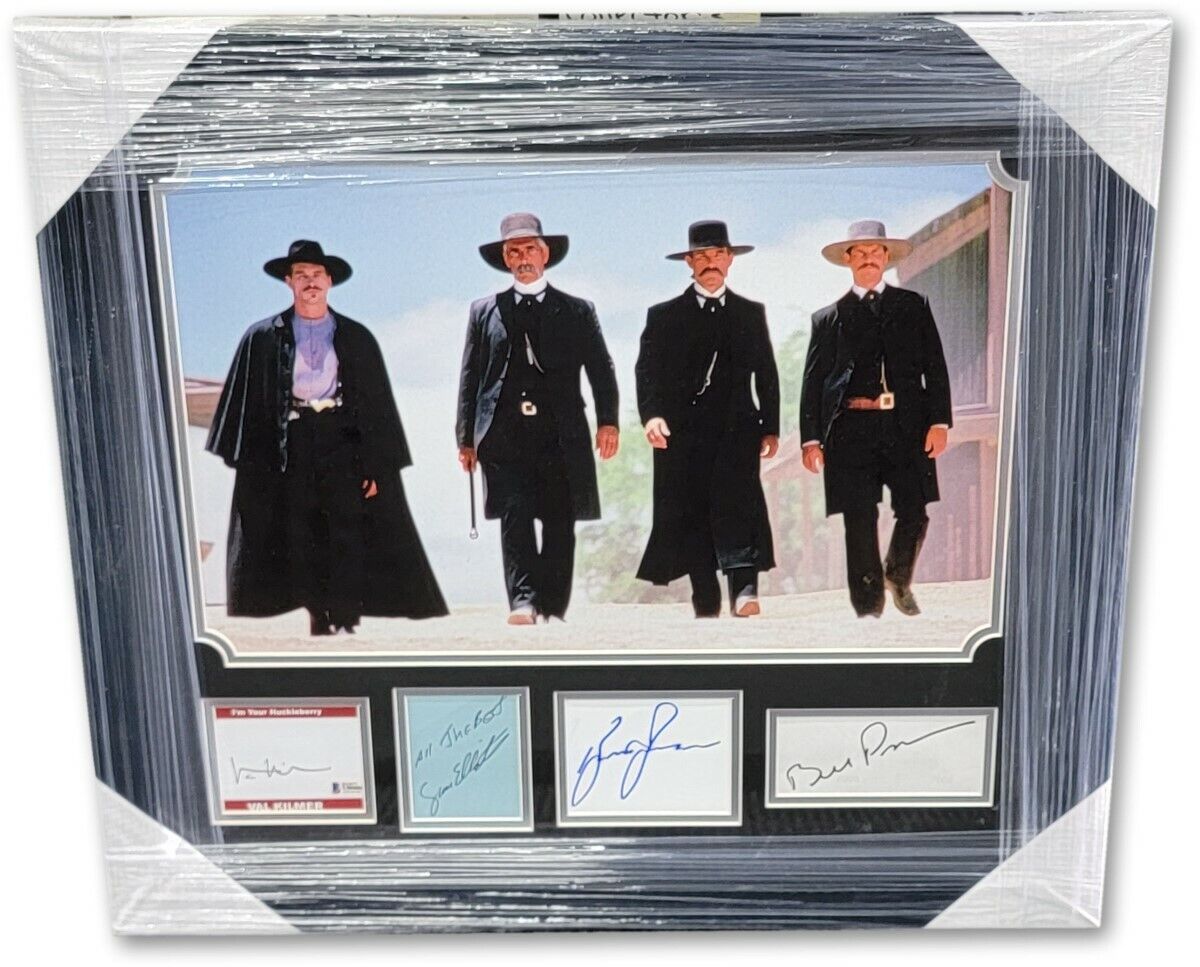 Tombstone Cast Signed Autographed Framed Photo Poster painting Collage Kilmer Russell Paxton BAS