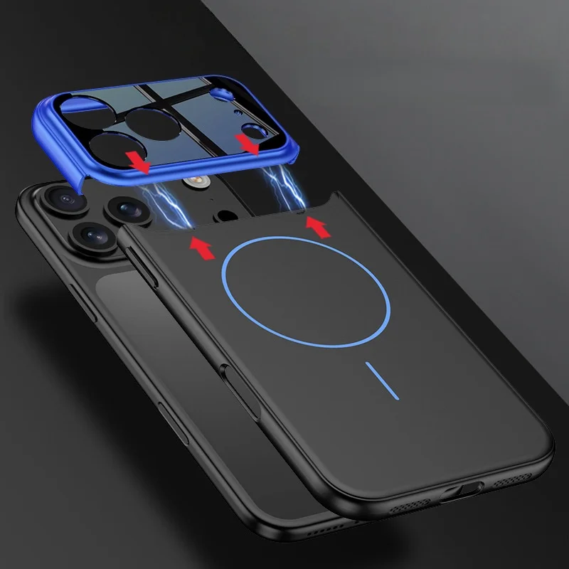 Applicable to cross-border Apple 17promax mobile phone case contrast color master Apple 17pro wireless charging hard case