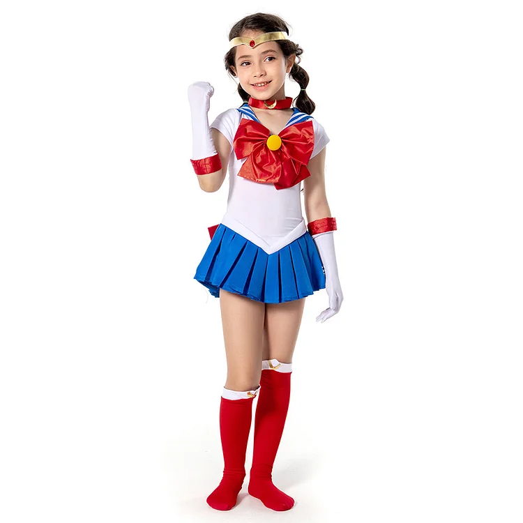 Sailor Moon Kids Grils Dress Outfit Sailor Moon/Tsukino Usagi Halloween Carnival Suit Cosplay Costume