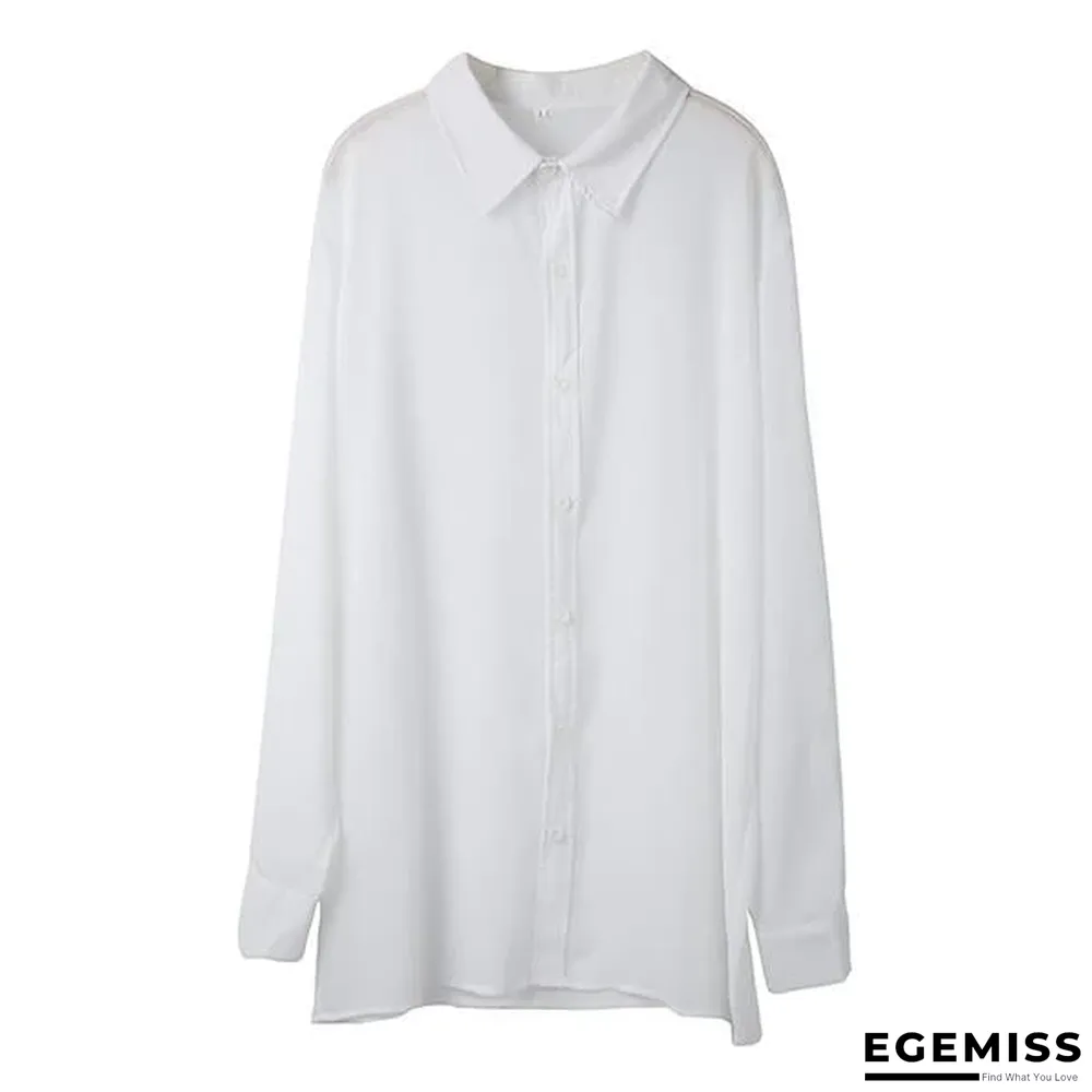 Men Casual V-NeckSolid Color Shirts | EGEMISS