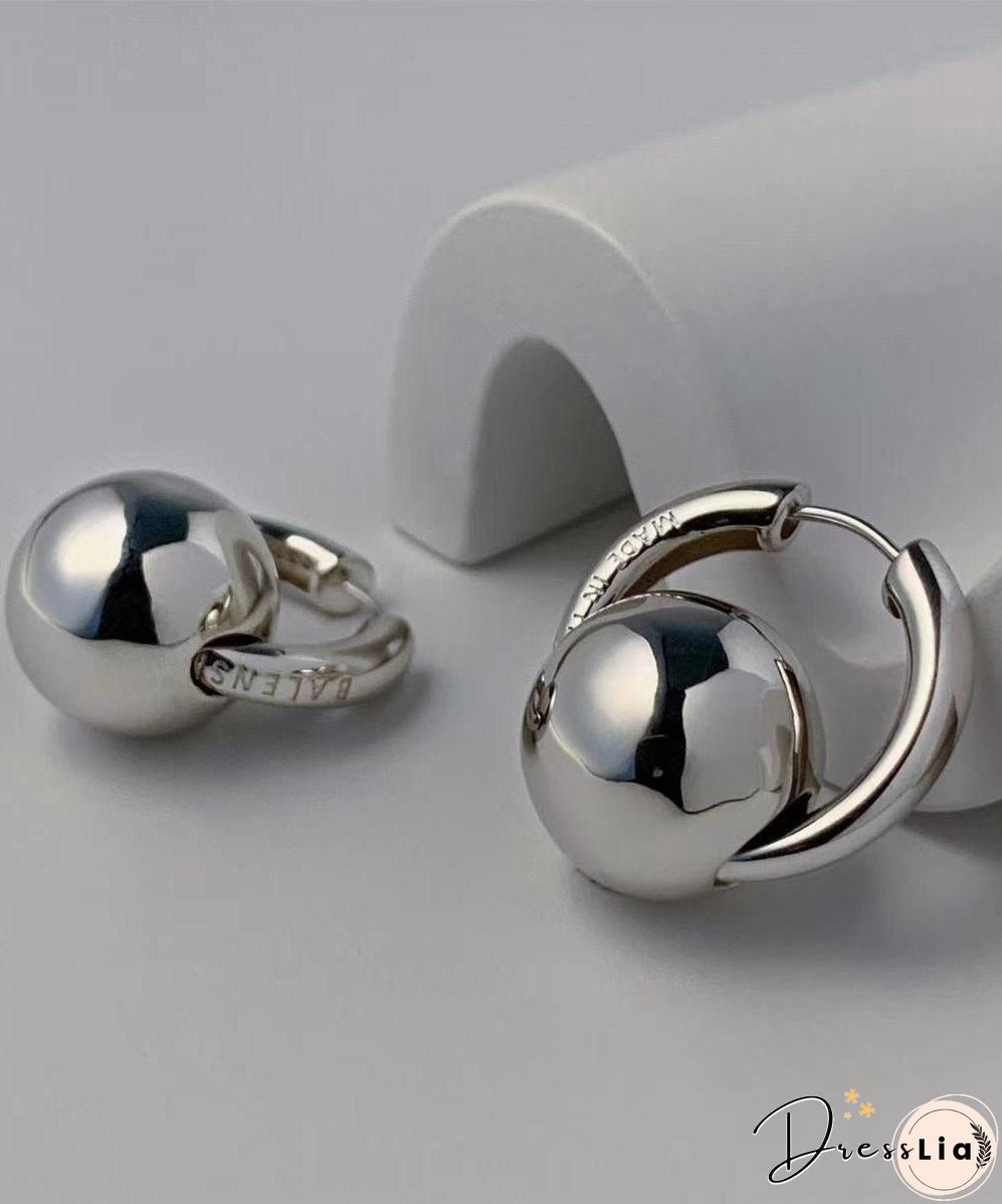 Loose Silk Copper Overgild Ball Hoop Earrings