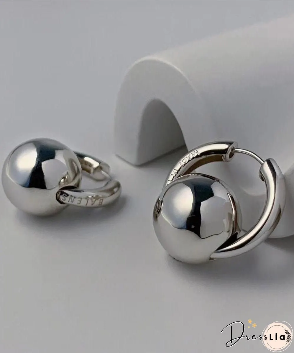 Loose Silk Copper Overgild Ball Hoop Earrings