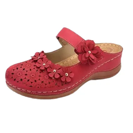 Yyvonne Burst Summer Cave Shoes Women Retro Comfortable Slope With Slippers Round Head Soft Leisure Flowers Women Cool Coarse