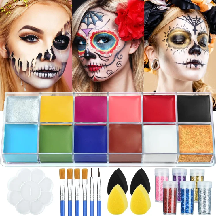 Face Paint, Cosplay Makeup Paint Easy Remove Professional Body Paint For  Halloween Cosplay Costumes Festivals 