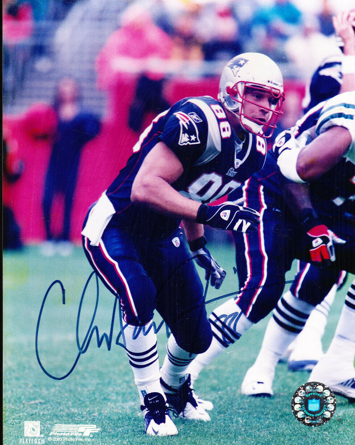 CHRISTIAN FAURIA AUTOGRAPH SIGNED 8X10 Photo Poster painting NEW ENGLAND PATRIOTS COA