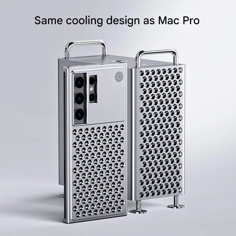 Metal Frameless Case for Samsung Galaxy S25/S24 Ultra/S25, Aluminum Alloy 3D Heat Dissipation Holes Anti-Fall Anti-Scratch Aromatherapy Case