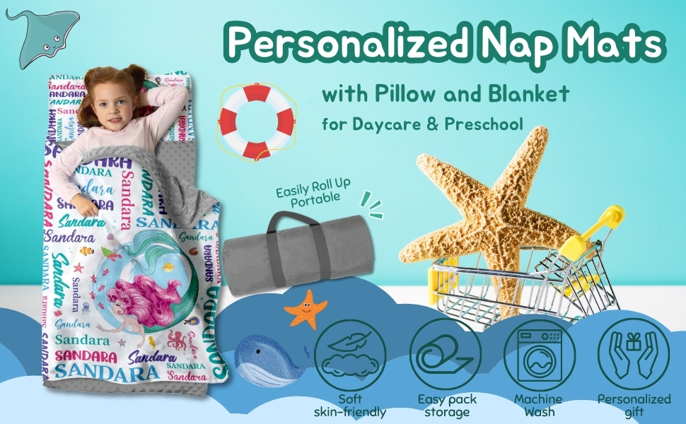 Toddler Nap Mat with Pillow and Blanket