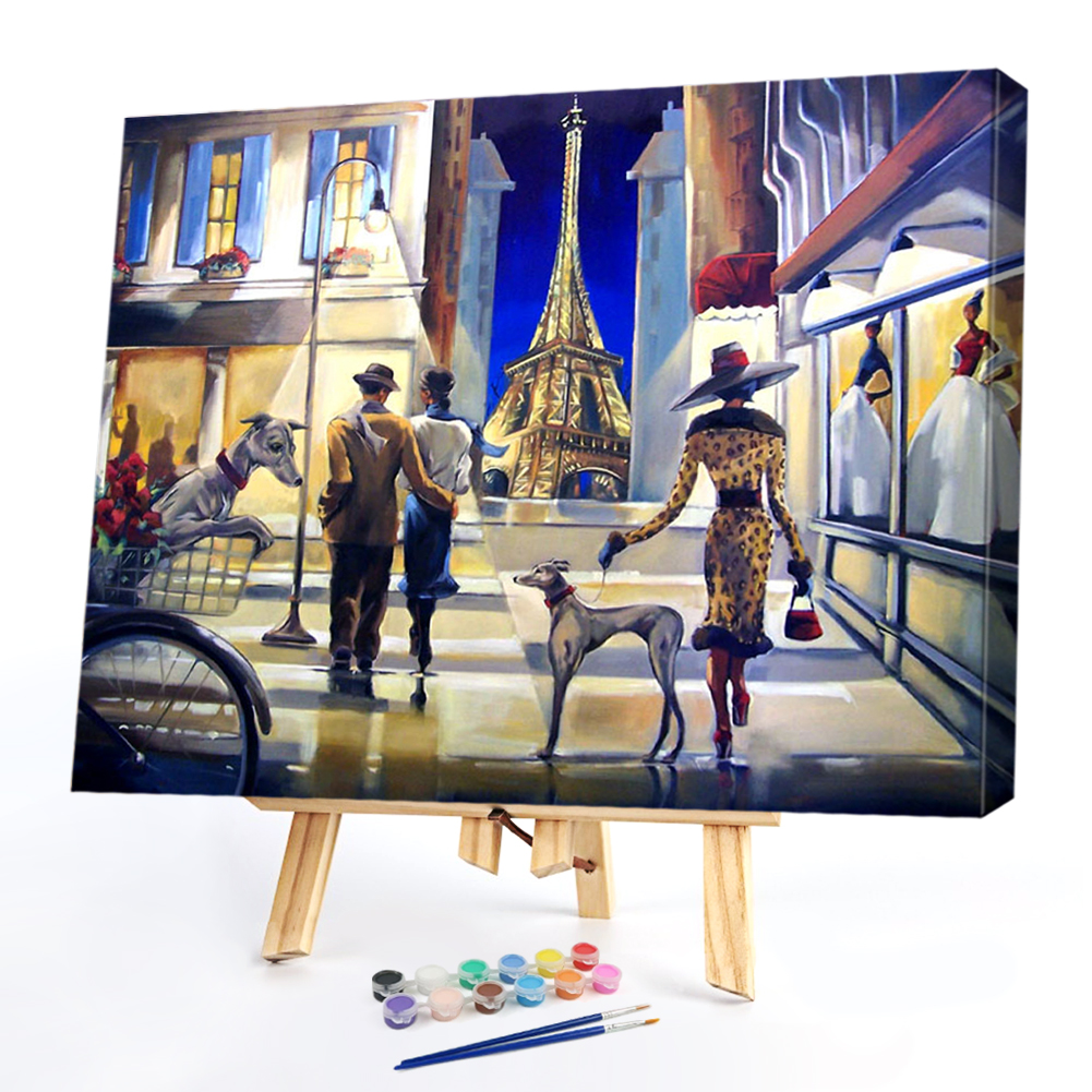 

50*40CM - Paint By Numbers - Figure On The Street, 501 Original
